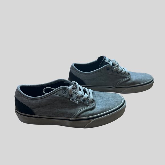 Vans Men's Canvas & Leather Accents Low-Top Sneakers 751505 Gray  Size 7 - Picture 2 of 9